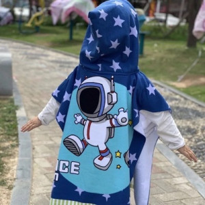 Детское полотенце с капюшоном, арт КД105, цвет: Астронавт, размер M 0-120