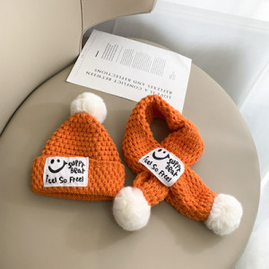 Комплект шапка и шарф, арт КО4, цвет: апельсин