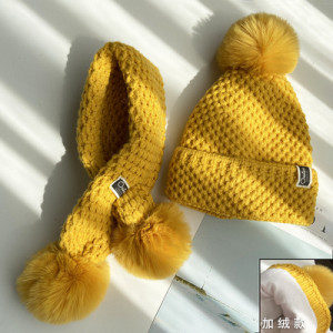Комплект шапка и шарф, арт КО5, цвет: жёлтый