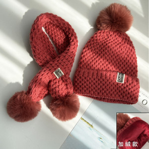 Комплект шапка и шарф, арт КО5, цвет: красный