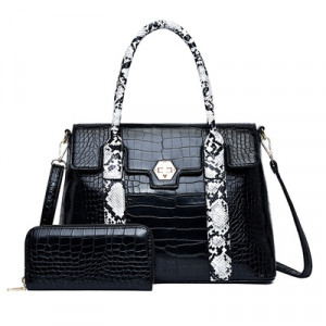 Комплект сумка и кошелёк, арт А48, цвет:чёрный ОЦ