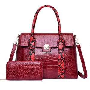 Комплект сумка и кошелёк, арт А48, цвет: вино ОЦ