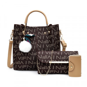 Набор сумок из 3 предметов, арт А46, цвет: тёмно-коричневый ОЦ