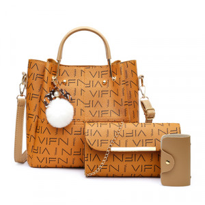 Набор сумок из 3 предметов, арт А46, цвет: светло-коричневый ОЦ