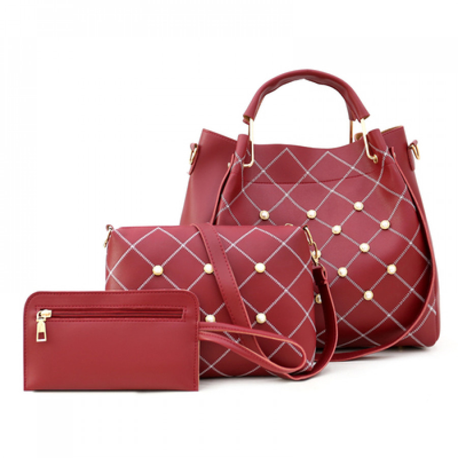 Набор сумок из 3 предметов, арт А54, цвет:красный ОЦ