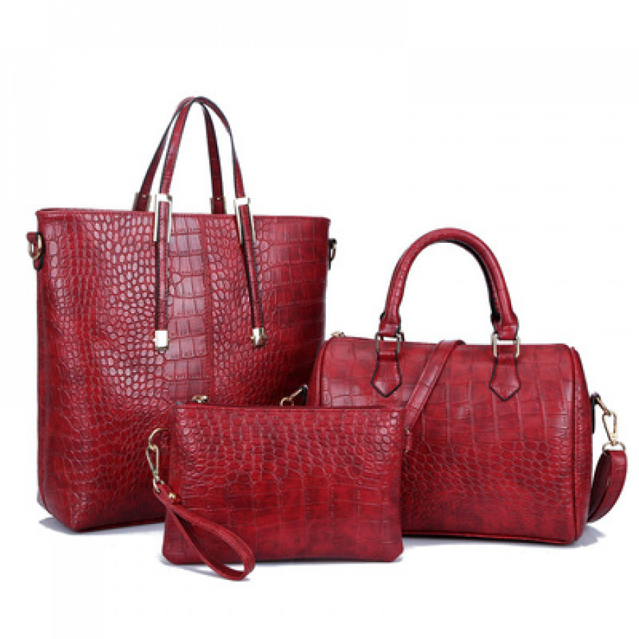 Набор сумок из 3 предметов, арт А55, цвет:красный ОЦ