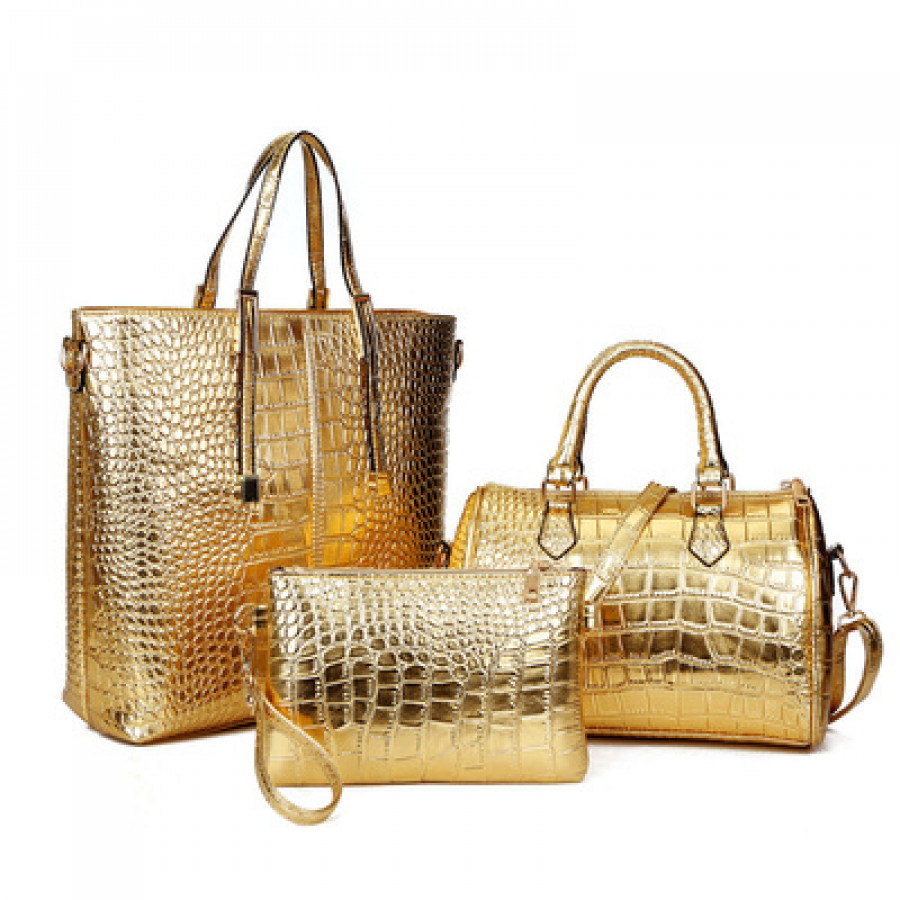 Набор сумок из 3 предметов, арт А55, цвет:золото ОЦ
