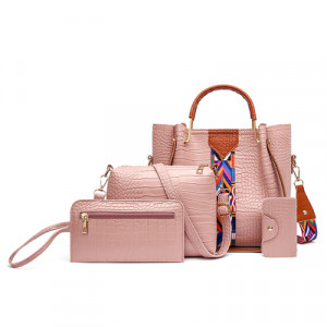 Набор сумок из 4 предметов, арт А61, цвет: светло-розовый