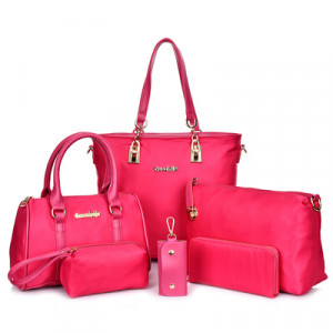 Комплект сумок из 6 предметов, арт А68, цвет:розовый ОЦ