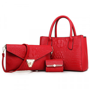 Комплект сумок из 3 предметов, арт А70, цвет:красный ОЦ