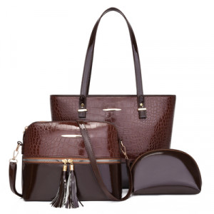 Комплект сумок из 3 предметов, арт А72, цвет:коричневый ОЦ
