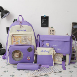 Набор-рюкзак из 4 предметов, арт Р5 цвет: фиолетовый