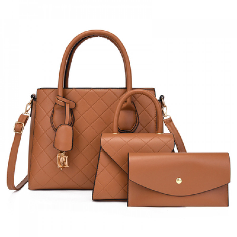 Набор сумок из 3 предметов, арт А80, цвет:светло-коричневый ОЦ