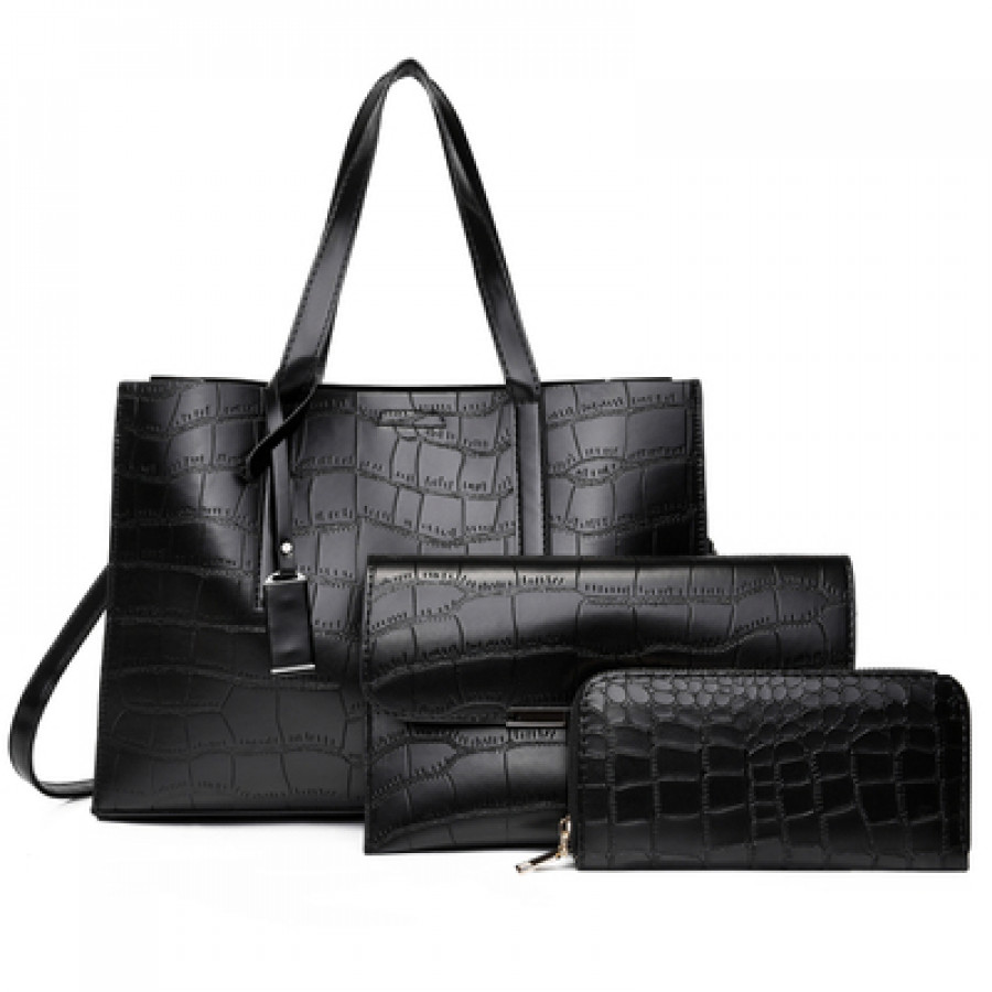 Набор сумок из 3 предметов, арт А79, цвет:чёрный