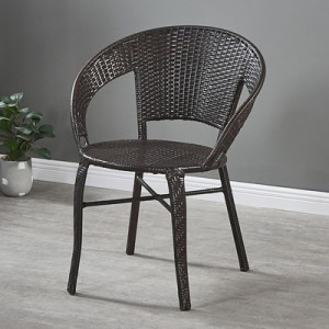 Кресло из искусственного ротанга(подушка в подарок), арт МБ1, цвет:тёмно-коричневый