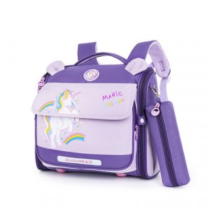 Рюкзак школьный горизонтальный + пенал арт Р55, цвет:фиолетовый