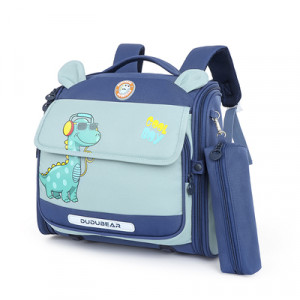 Рюкзак школьный горизонтальный + пенал арт Р55, цвет:синий