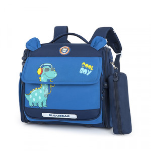 Рюкзак школьный горизонтальный + пенал арт Р55, цвет:тёмно-синий