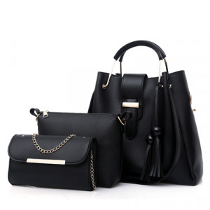 Комплект сумок из 3 предметов, арт А12, цвет:черный ОЦ