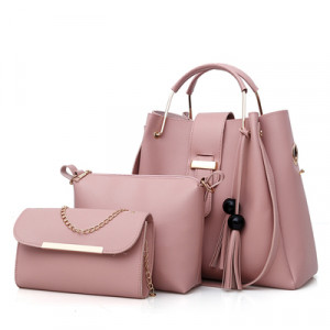 Комплект сумок из 3 предметов, арт А12, цвет:розовый ОЦ