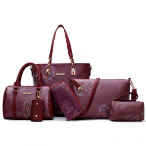 Комплект сумок из 6 предметов, арт А10, цвет: красный ОЦ
