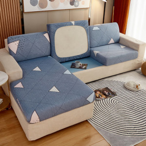 Чехол для дивана арт ДД2, цвет: синий треугольники