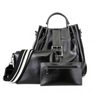 Комплект сумок из 3 предметов, арт А13, цвет:черный ОЦ