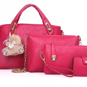 Комплект сумок из 4 предметов, арт А15, цвет: розовый ОЦ