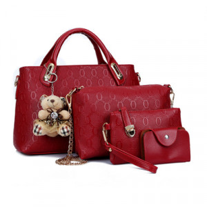 Комплект сумок из 4 предметов, арт А15, цвет: бордовый ОЦ
