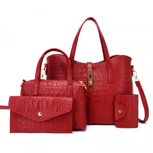 Набор сумок из 4 предметов, арт А84, цвет: красный ОЦ