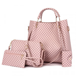 Набор сумок из 4 предметов, арт А94, цвет:розовый