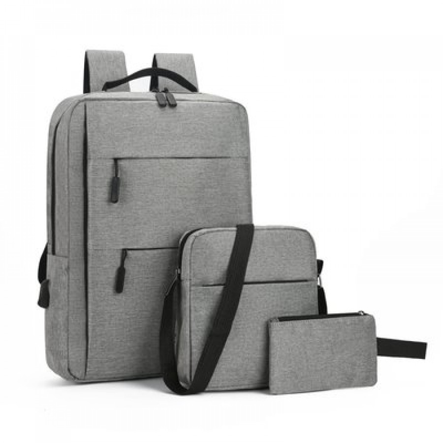 Набор рюкзак из 3 предметов, арт Р72, цвет:серый