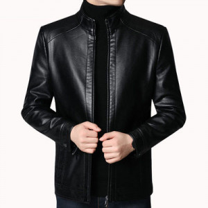 Куртка мужская арт МЖ118, цвет:чёрный, воротник стойка демисезон