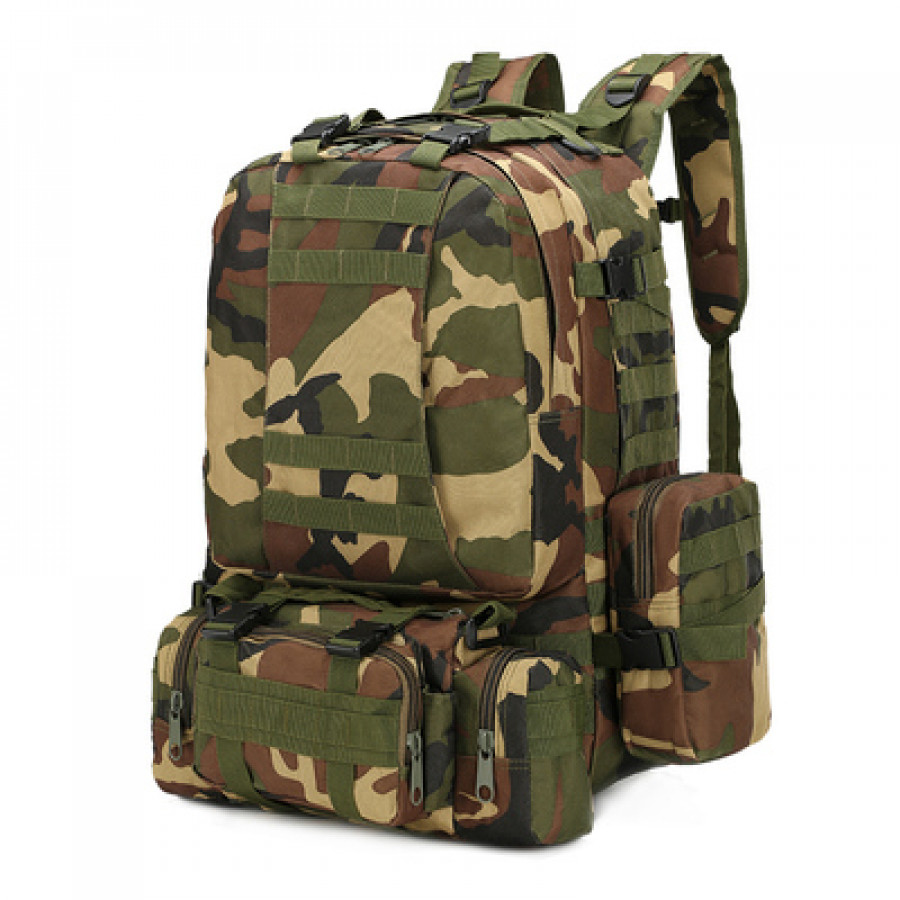 Тактический рюкзак на 50-70 литров, арт МЛ9, цвет: зелёный камуфляж крупный