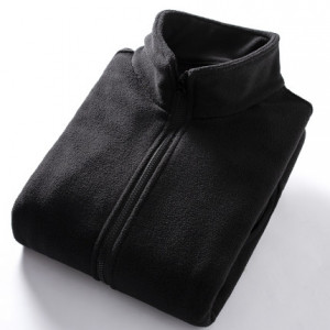Флисовая кофта мужская, арт МЖ129, цвет:чёрный