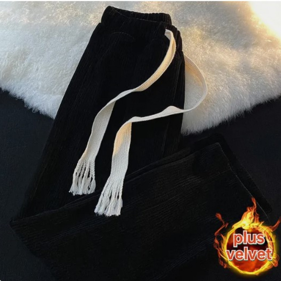 Вельветовые штаны мужские, арт МЖ143, цвет:чёрный утеплённые
