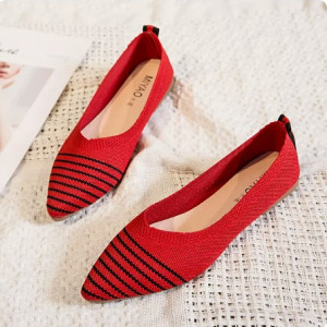 Туфли женские, арт ОБ122, цвет: красные полосы