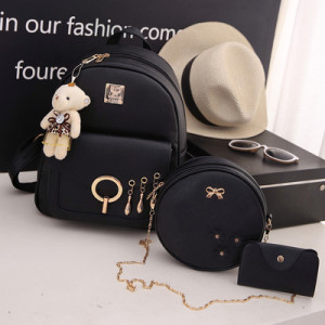 Комплект рюкзак из 3 предметов, арт Р76, цвет:чёрный