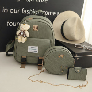 Комплект рюкзак из 3 предметов, арт Р78, цвет:зеленый