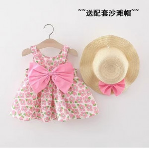 Комплект платье со шляпой, арт КД163, цвет: четыре лепестка розовый