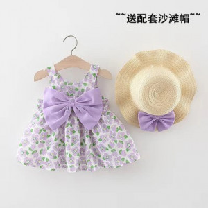 Комплект платье со шляпой, арт КД163, цвет: четыре лепестка фиолетовый