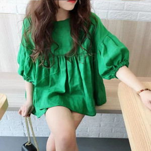 Рубашка в стиле babydoll женская, арт КЖ487, цвет: зелёный ОЦ