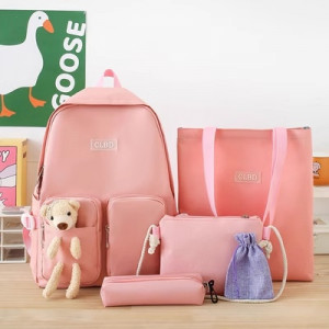 Набор рюкзак из 4 предметов, арт Р127, цвет: розовый