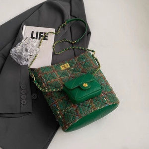 Набор сумок из 2 предметов, арт А125, цвет: зелёная сетка ОЦ