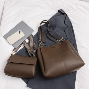 Набор сумок из 2 предметов, арт А130, цвет: коричневый ОЦ