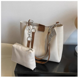 Набор сумок из 2 предметов, арт А132, цвет: белый с коричневым ОЦ