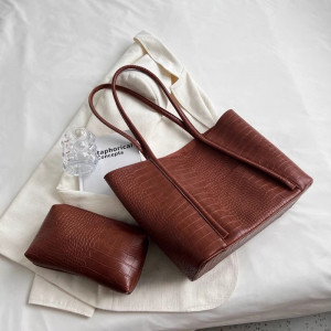 Набор сумок из 2 предметов, арт А133, цвет: красно-коричневый ОЦ