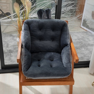 Подушка для сиденья, арт 24031,  цвет: тёмно-серый бархат ОЦ
