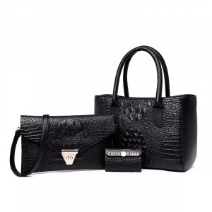 Комплект сумок из 3 предметов, арт А70, цвет:чёрный ОЦ