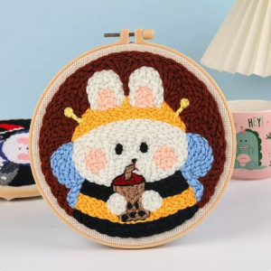 Набор для ковровой вышивки, арт ТВ1, цвет: кролик пьёт чай